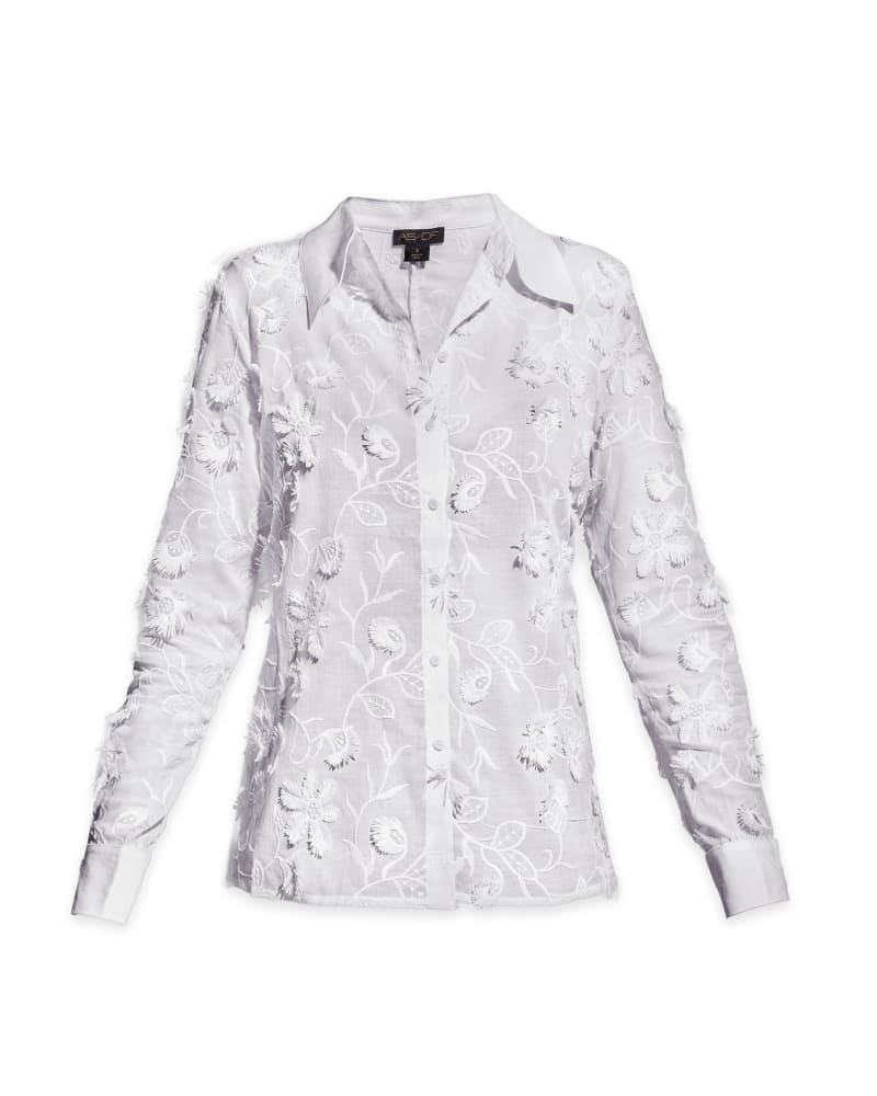 Front of a size 2XL Arabella Blouse in White by AS by DF. | dia_product_style_image_id:295915